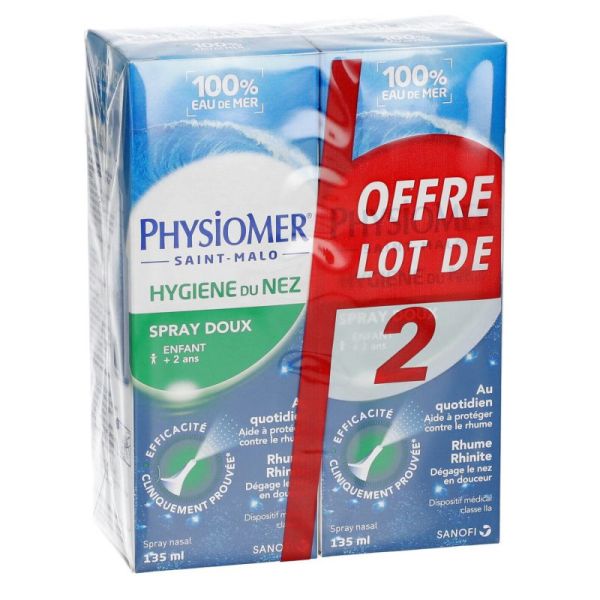 Spray doux Hygiène du Nez - Déboucher le nez - Lot de 2 x 135 ml