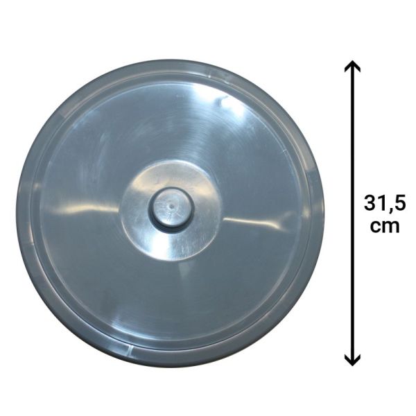 Seau WC rond 7 L avec couvercle - Gris - Profondeur 15 CM