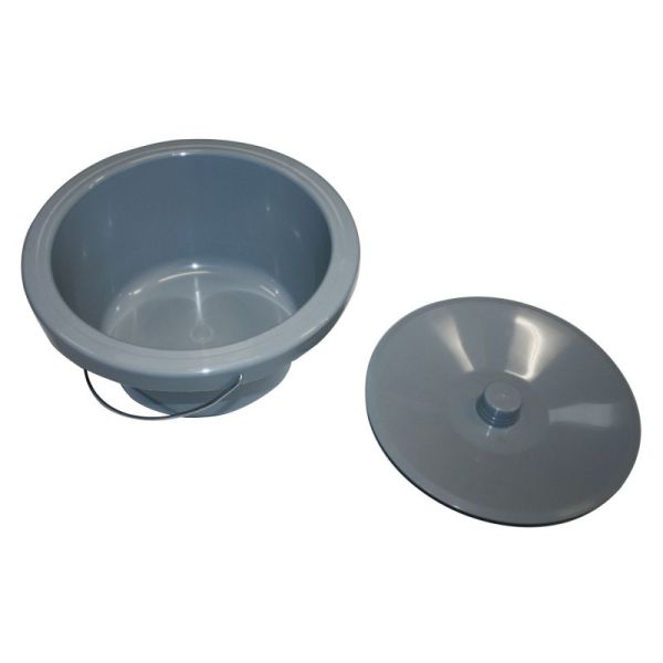 Seau WC rond 7 L avec couvercle - Gris - Profondeur 15 CM