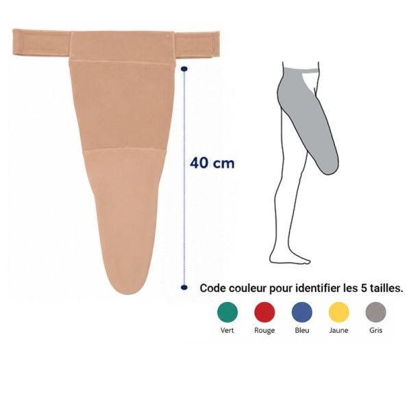 Bonnet couvre-moignon élasto-compressif fémoral - Innothéra Olympique - Hauteur fémorale 40 CM