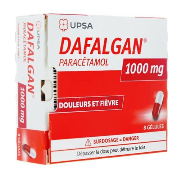 UPSA - Dafalgan 1000mg - Douleurs et Fièvre - 8 gélules