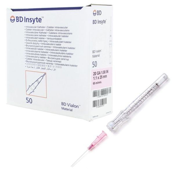 Cathéter Bd Insyte™ Blood Control Pro - 20G 1,10 x 25 mm - Rose - Par 50