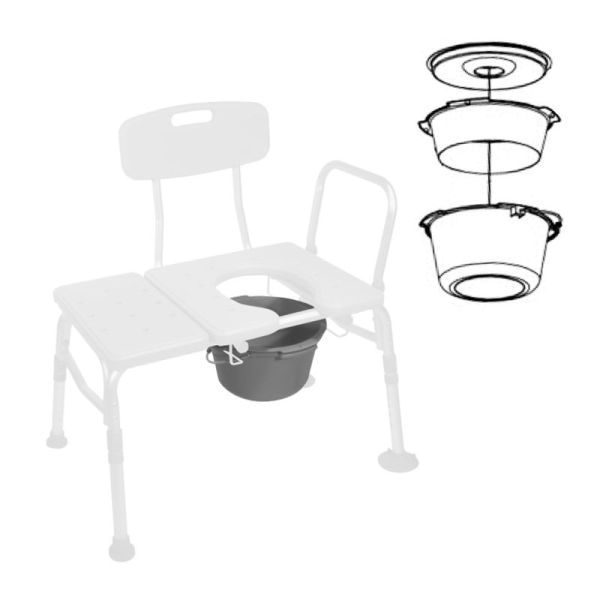 Seau avec couvercle pour banc de transfert de bain Pareo