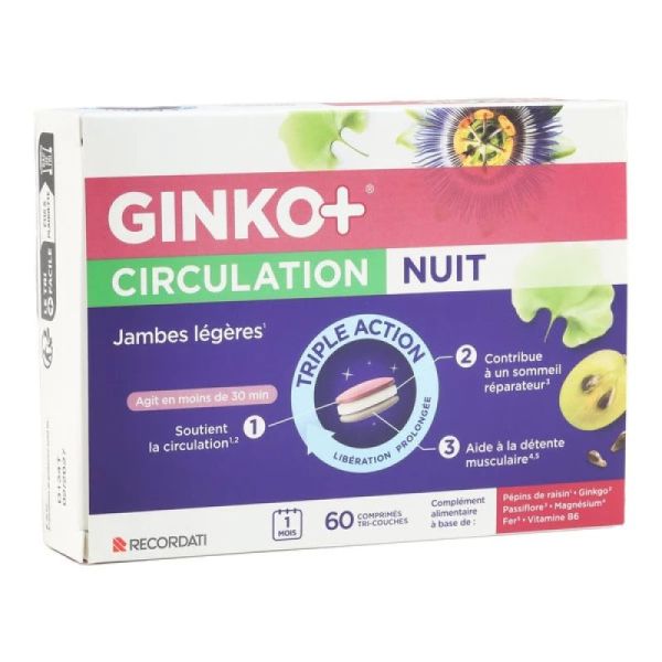 Ginko+ Circulation Nuit - 60 comprimés
