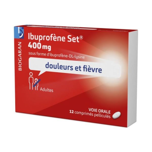 Ibuprofène Set 400 mg - Douleurs et Fièvre - 12 comprimés pelliculés