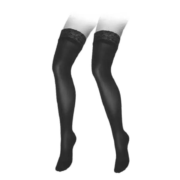 Bas de compression autofixants Microtrans - Femme - Classe 2 - Noir - Normal
