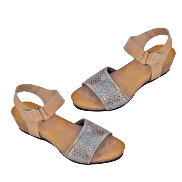 Sandales de confort Podactiv - Caméléa Hallux Valgus Taupe et marron