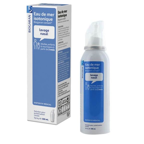 BIOGARAN - Eau de Mer isotonique - Lavage nasal - Spray 100 ml