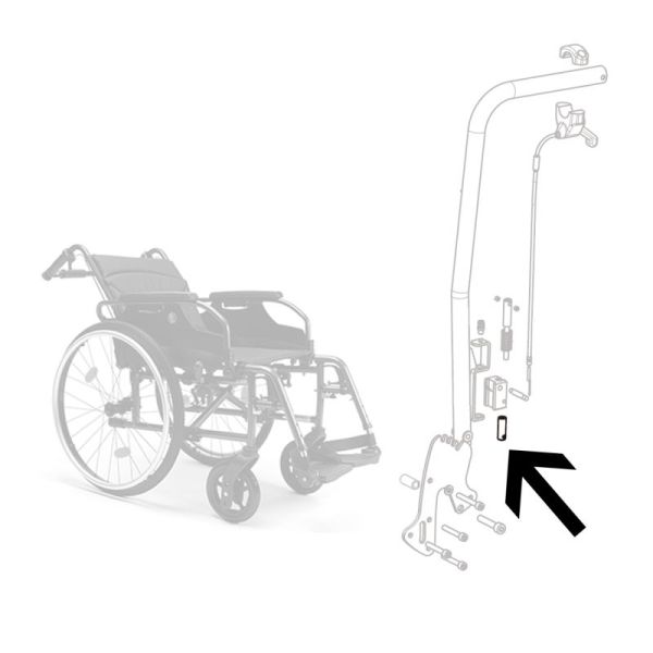 Pièce pour bout de câble de dossier inclinable pour fauteuil roulant D200 C 30°