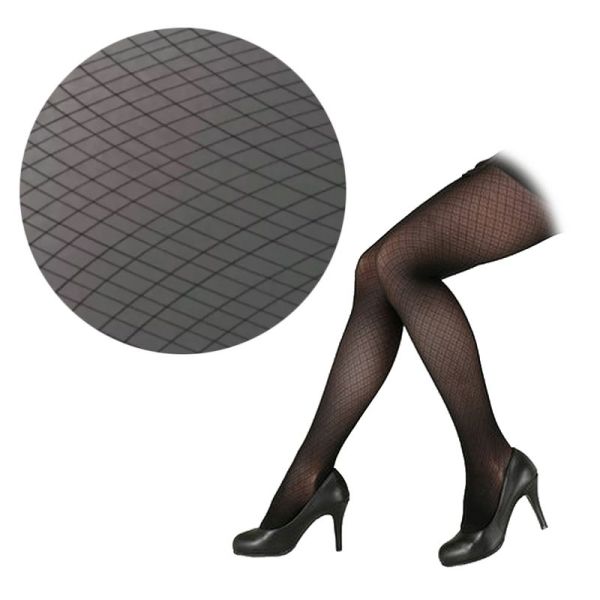 Collants de contention - Femme - Classe 2 - Petits Losanges - Noir - Long - Taille 2