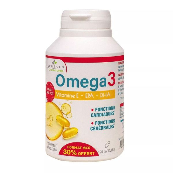 Omega 3 - Fonction cardiaque et Cérébrales - 120 capsules