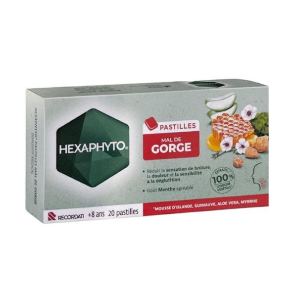 Hexaphyto Pastilles Mal de Gorge - 20 pastilles