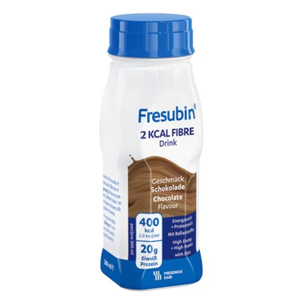 Fresubin - Drink - 2 Kcal Fibre - Boisson nutritionnelle - Chocolat - 4 x 200ml
