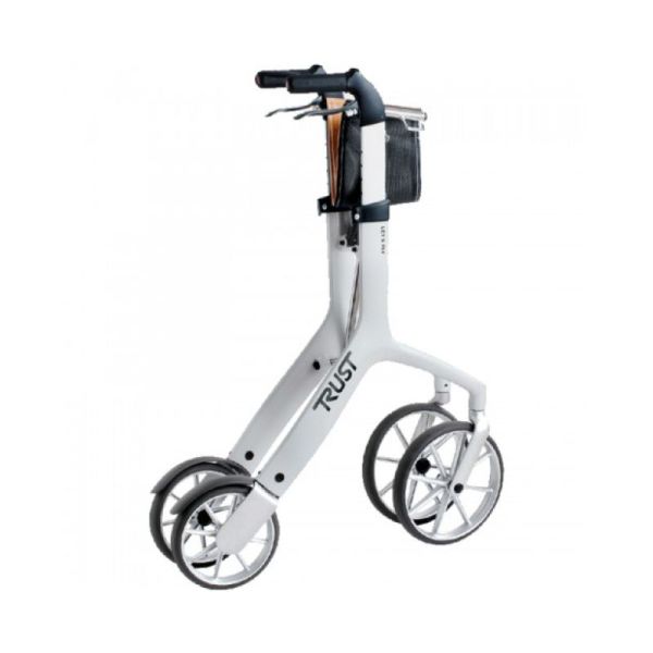 Rollator 4 roues Let's Fly - Blanc - Sac inclus