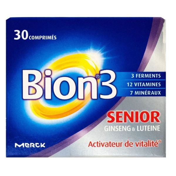 Bion 3 Senior - Ginseng Luteine - Activateur de vitalité - 30 Comprimés