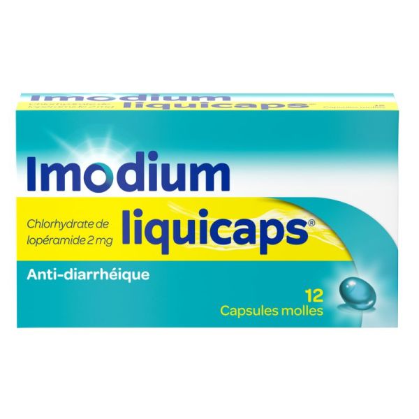 Imodium LiquiCaps 2mg - Diarrhées aiguës passagères - 12 capsules