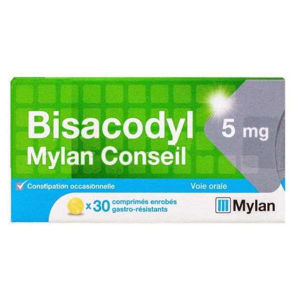 Bisacodyl 5mg Mylan Conseil - Constipation occasionnelle - 30 comprimés