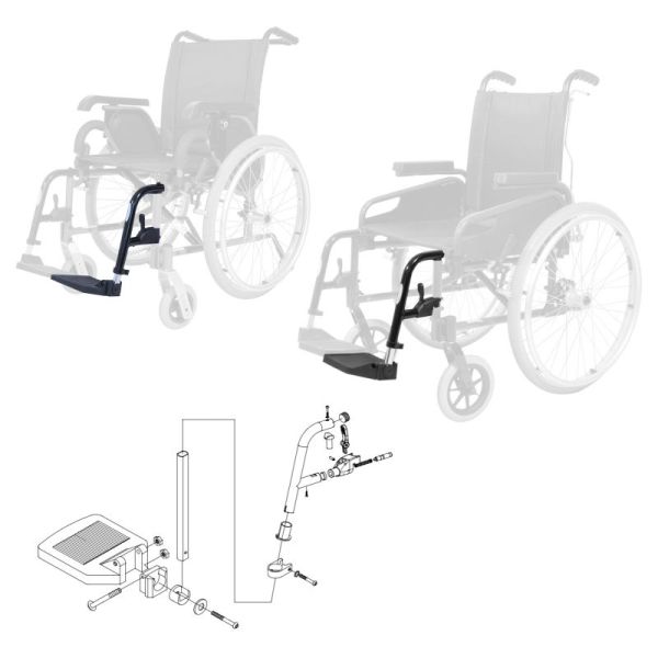 Potence avec repose-pied Gauche pour fauteuil roulant Alto ou Pluriel