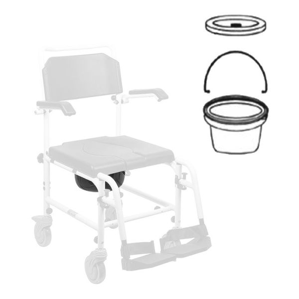 Seau avec couvercle pour chaise garde-robe Atea