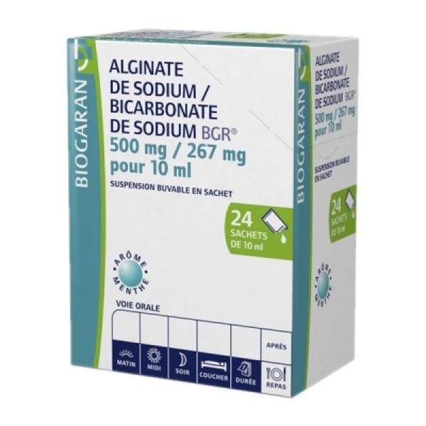 Alginate/Bicarbonate de Sodium 500mg/267mg - 24 sachets 10 ml