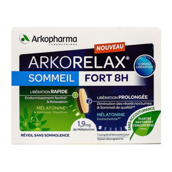 Arkorelax Sommeil Fort 8H - 15 comprimés
