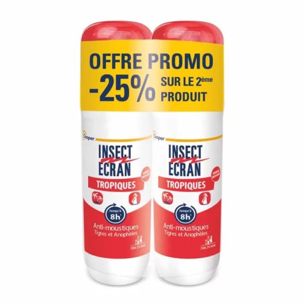 Insect Ecran Anti-moustiques Tropiques - Spray répulsif peau - 2 x 75ml