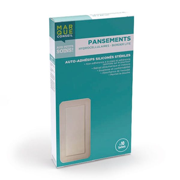 Pansements Hydrocellulaires - Border Lite - Plaies exsudatives - Boîte de 10