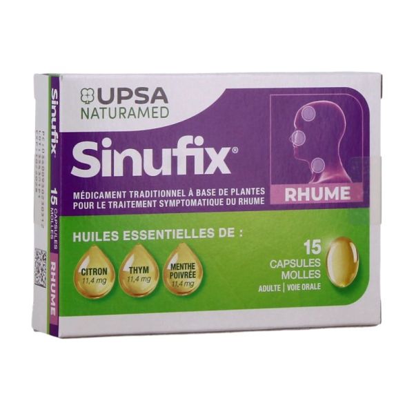 Sinufix - Traitement du rhume - Adulte - 15 capsules molles