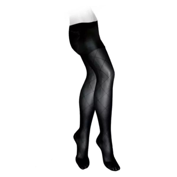 Collants de contention - Femme - Classe 2 - Grands Losanges - Noir - Normal