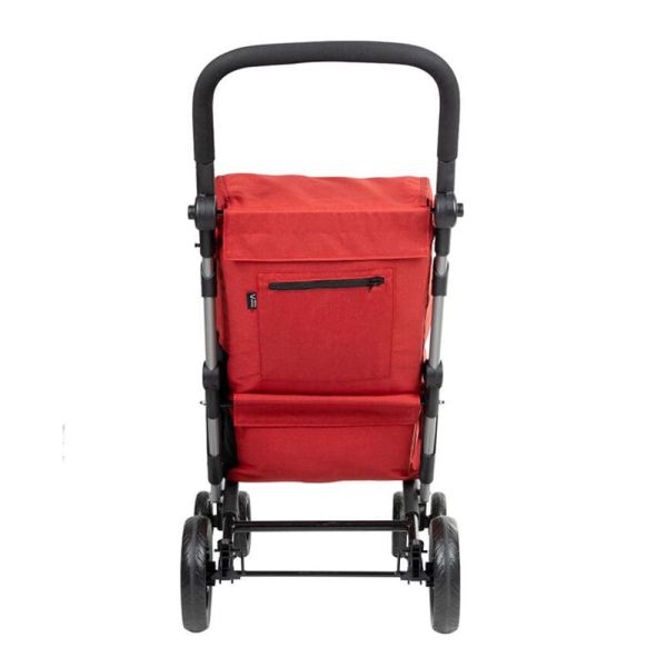 Chariot de courses 4 roues à pousser Lett 475 - Rouge