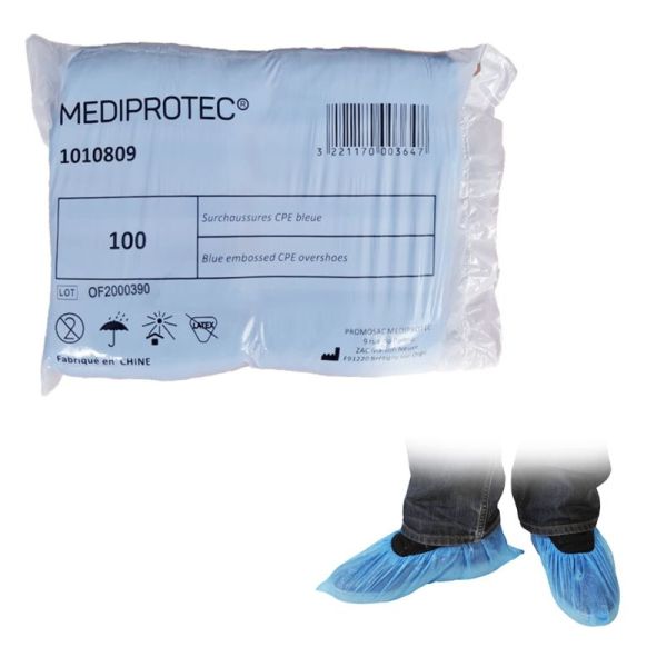 Sur-chaussure PE Bleu - Sachet de 100 - MEDIPROTEC