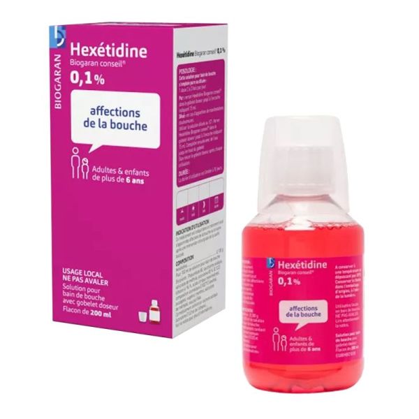 Hexetidine 0,1% - Bain de bouche - Flacon 200 ml