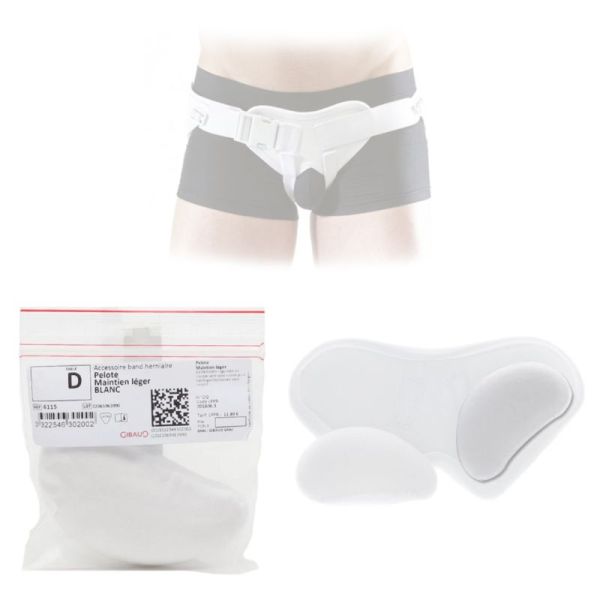 Pelote Droite pour ceinture hernie inguinale - Blanc - B33N D 6115 - Gibortho