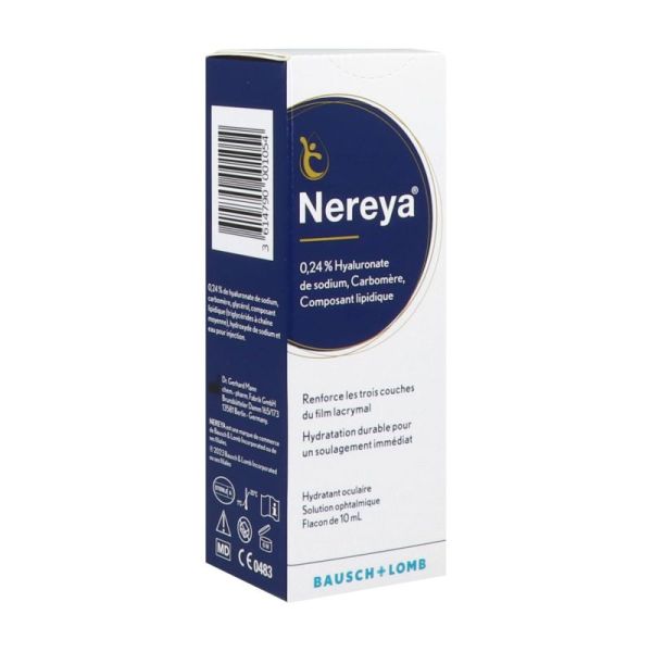 Nereya Solution Ophtalmique - Sécheresse oculaire - Flacon 10 ml