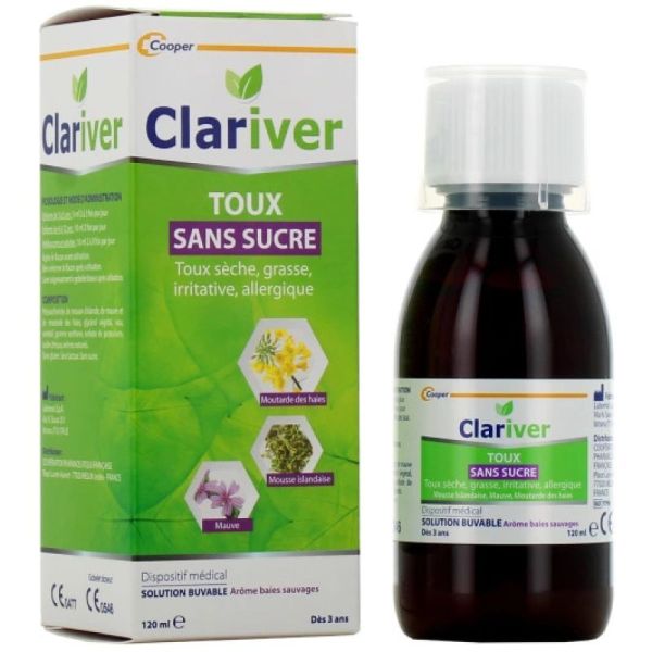 Clariver - Toux - Sans Sucre - 120 ml