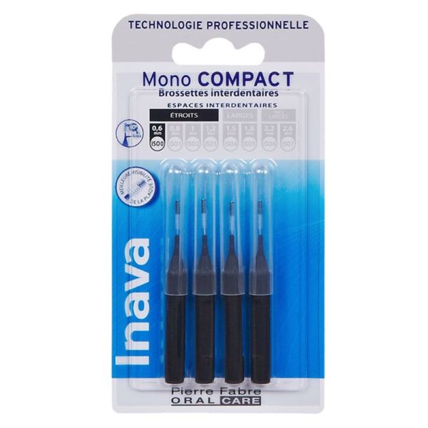 Brossette interdentaire Mono Compact - ISO 0 0,6 mm - 4 brossettes