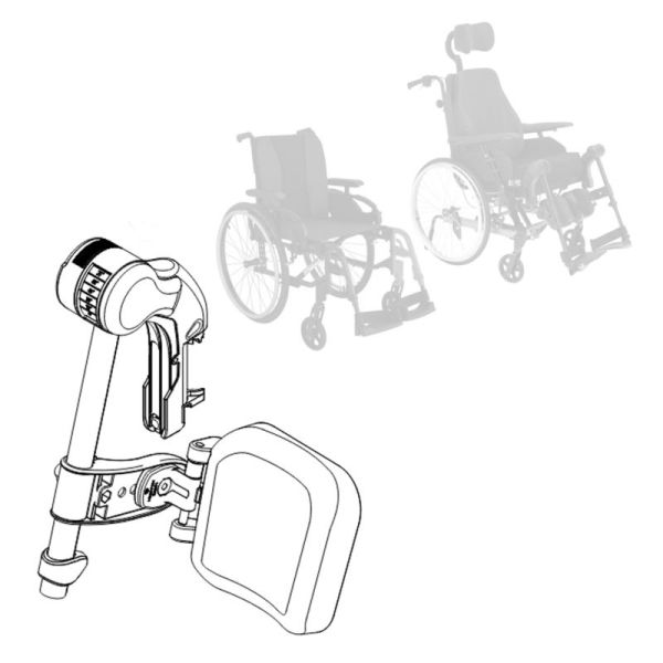 Appui mollet pour Fauteuil Roulant Manuel Action 3NG - Côté Droit
