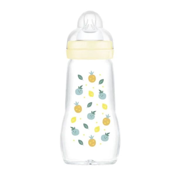 Biberon en verre Premium 260ml - Tétine SkinSoft Débit 2 Moyen - 2 mois et plus