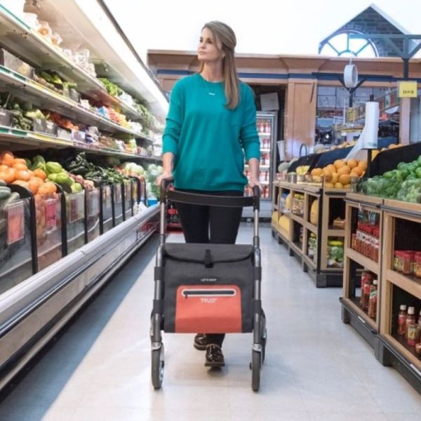 Rollator 4 roues - Let's Shop - Gris