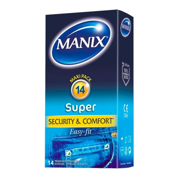 Manix Super Easy Fit - Sécurité et Confort - 14 préservatifs