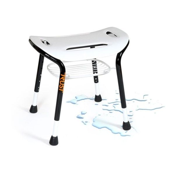 Tabouret de douche Let's Sing - Assise blanche avec panier