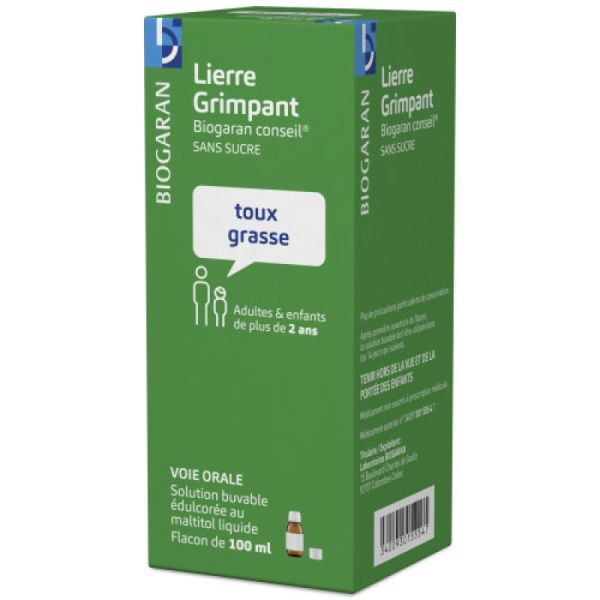 Sirop Lierre Grimpant - Toux grasse - Sans sucre - 100 ml