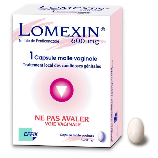 Lomexin 600mg - Mycoses génitales - 1 capsule molle vaginale