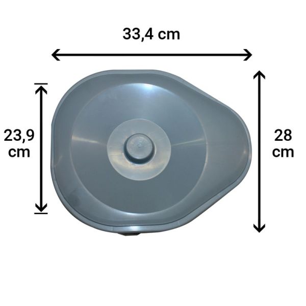 Seau ergonomique 7L Gris avec Couvercle pour Chaise percée Hms Vilgo - Étuvable - Profondeur 16 CM