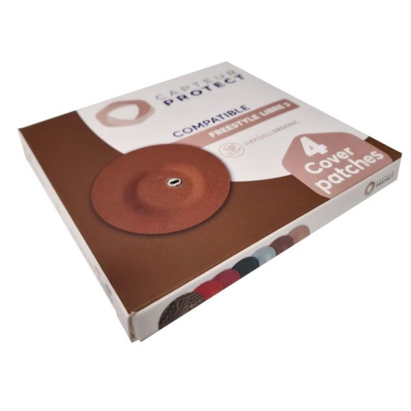 Protection adhésive pour maintenir le capteur Freestyle Libre 3 - Marron - 4 patchs