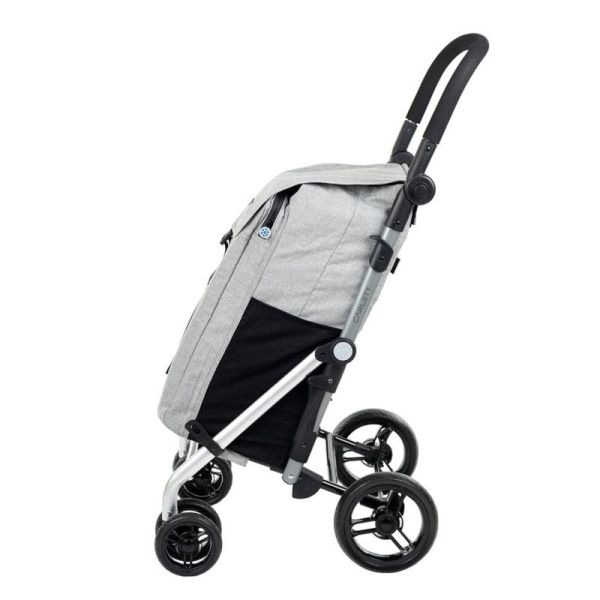 Chariot de courses 4 roues à pousser Lett 475 - Gris