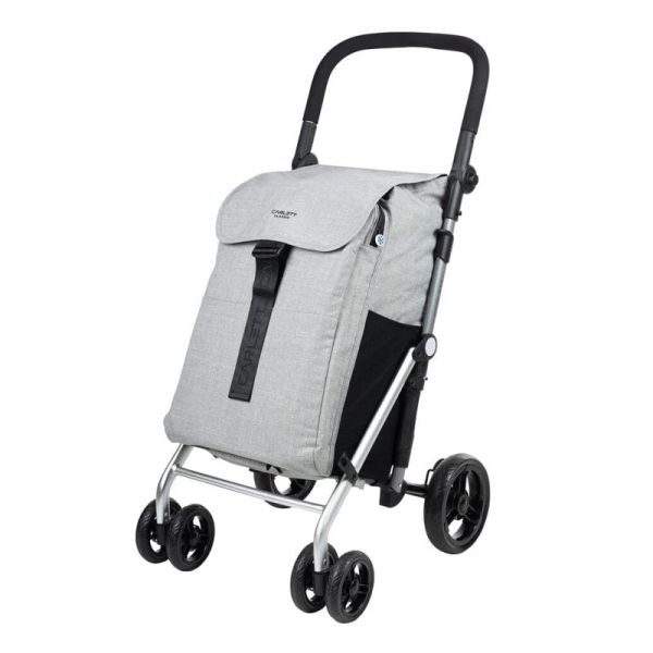 Chariot de courses 4 roues à pousser Lett 475 - Gris