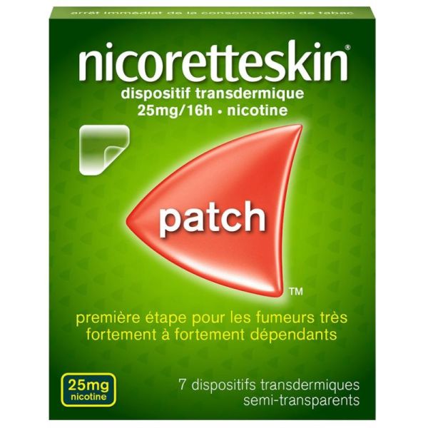 Nicoretteskin 25 mg/16h Nicotine - 7 dispositifs transdermiques