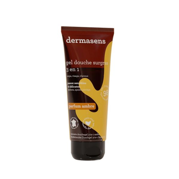 Gel douche surgras 3 en 1 Corps Visage Cheveux - Ambre - 200 ml