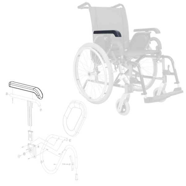 Manchette Droite pour tube rond de fauteuil roulant Alto ou Alto+